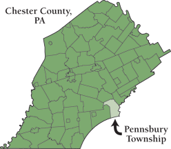 Map showing location of Pennsbury Township